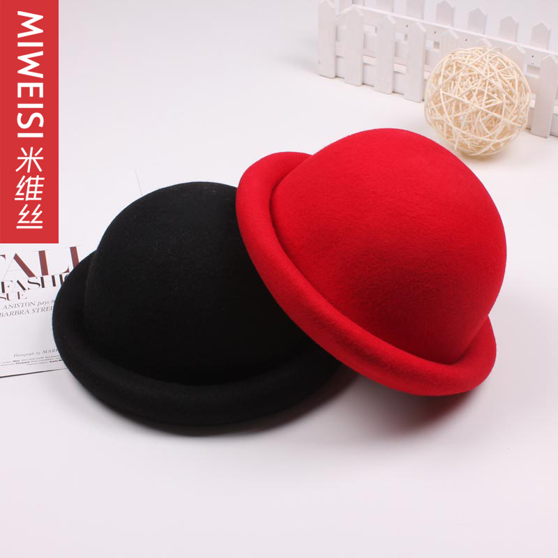 1pc 2012 autumn and winter dome roll-up hem hat female vintage woolen fashion cap
