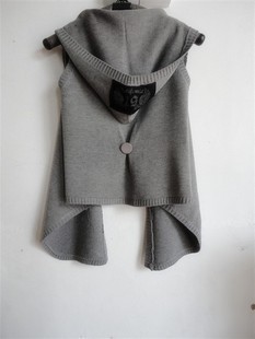 1pc 2012 women's outerwear sweater solid color sleeveless vest cape hooded cardigan