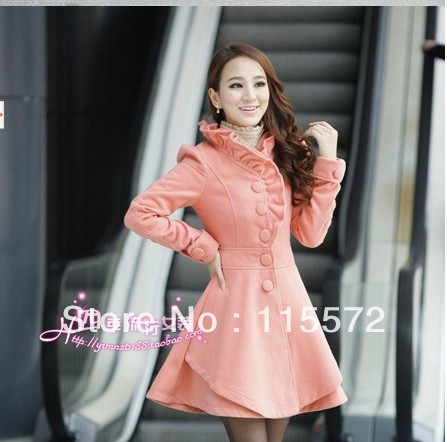 1pc color autumn winter women slim outerwear female sweater coat party trench cloth