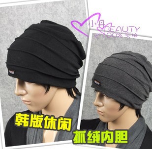 1pc fashion thickening Black and gray color 100% cotton headgear/cap for women&men