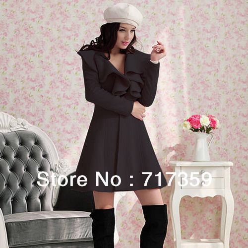 1pc Hotsale New Fashion Women Lady Outerwear Trench Coat Jacket Parka Slim Overcoat  2colors 4sizes  651229