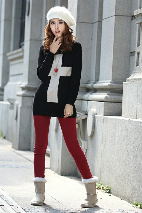 1pc/lot, Free Shipping New Womens Cross Pattern Knit Crew Pullover Sweater Outwear Tops  Spring