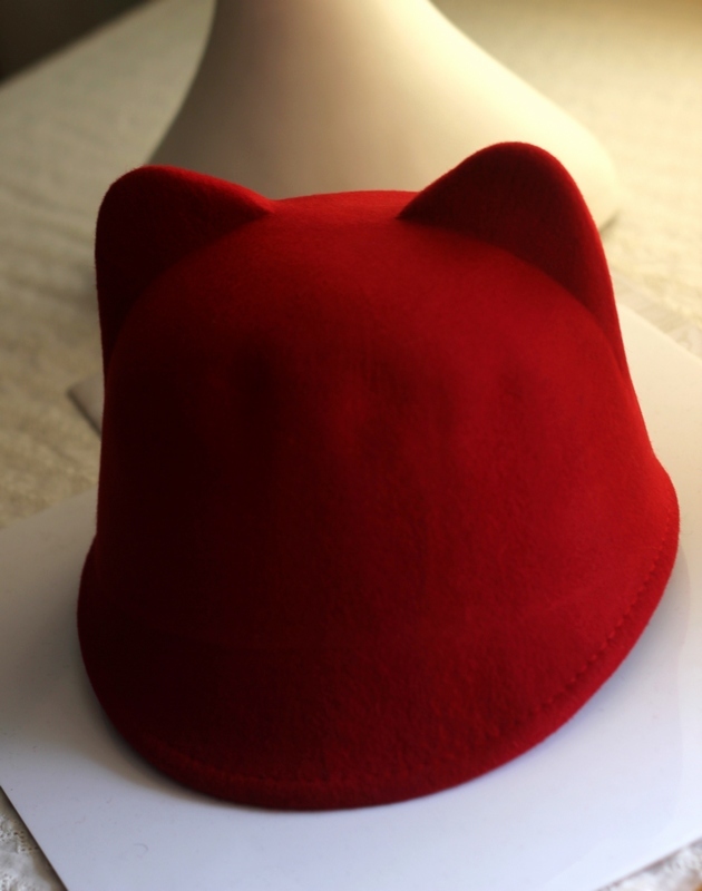 1pc Woolen little demon of animal ear fedoras knight cap winter hat