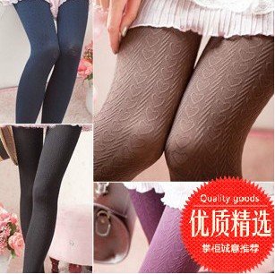 1pcs Free shipping 140d velvet heart shape legging socks female thin pantyhose socks for Autumn and winter