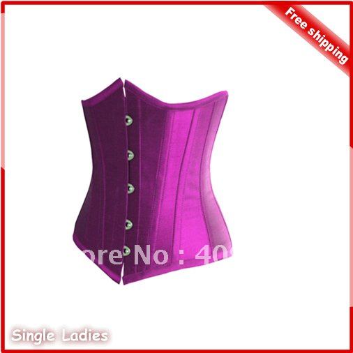 1pcs hotsale Satin Floral Corset Lace up Boned Underbust Bustier+G-String Free Shipping