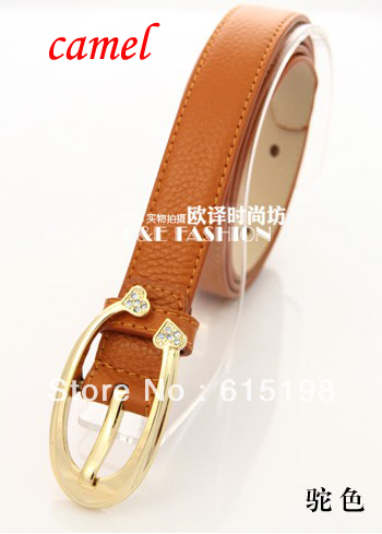 1pcs/lot  embossed bright drill  double love cowhide leather belt Korean all-match belt waistband  3 colors girdle fashion YD031