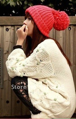 1pcs,South Korea new long Invincible lovely autumn and winter warm hats,women knit caps,Multicolor,free shipping