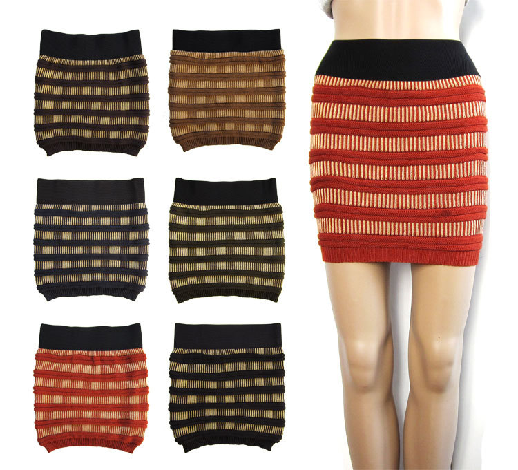 2 ! 151 all-match color knitted slim hip skirt miniskirt yarn skirt color Leather fashion