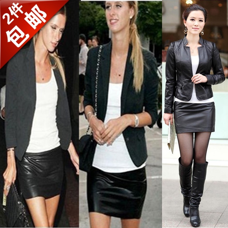 2 2012 autumn and winter female leather culottes slim hip slim bust skirt high waist plus size elastic PU skirt
