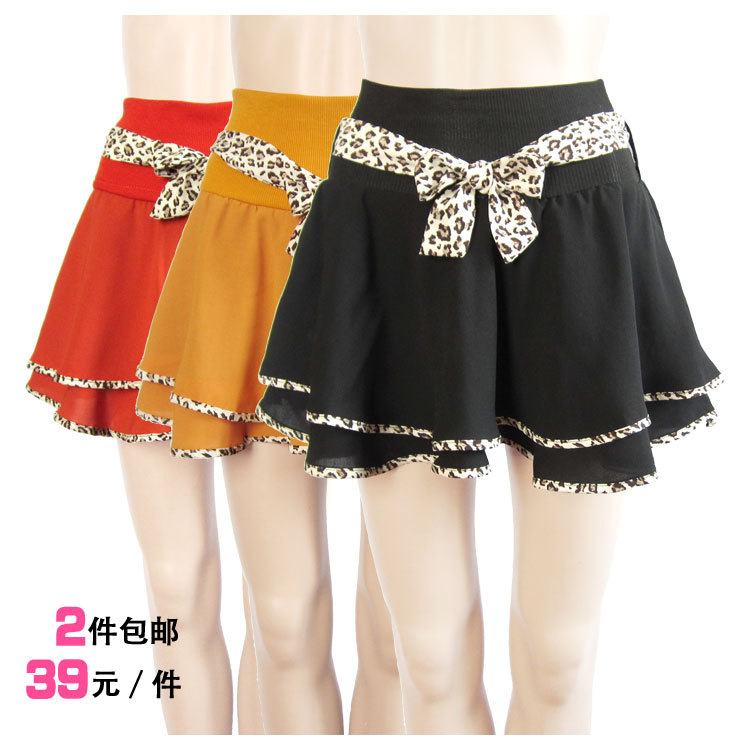 2 ! 2012 lacing double layer ruffle expansion bottom short skirt 899 thickening chiffon material Leather fashion
