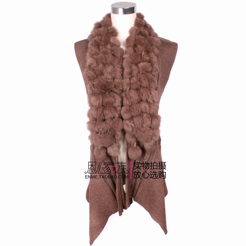 2 2013 women's spring women's irregular sleeveless wool sweater rabbit fur vest