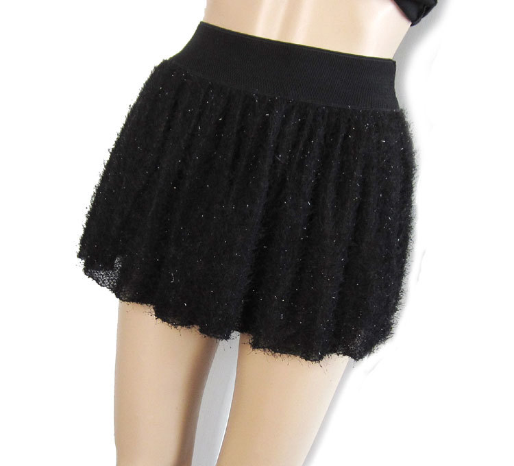 2 ! 669 thin silveryarn stucco fabric miniskirt Leather fashion