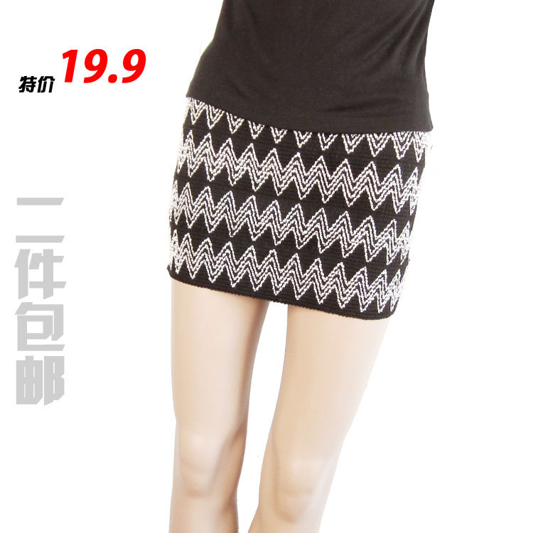 2 ! 928 pop rhombus spectnscopy wave pattern elastic line tight slim hip skirt miniskirt Leather fashion