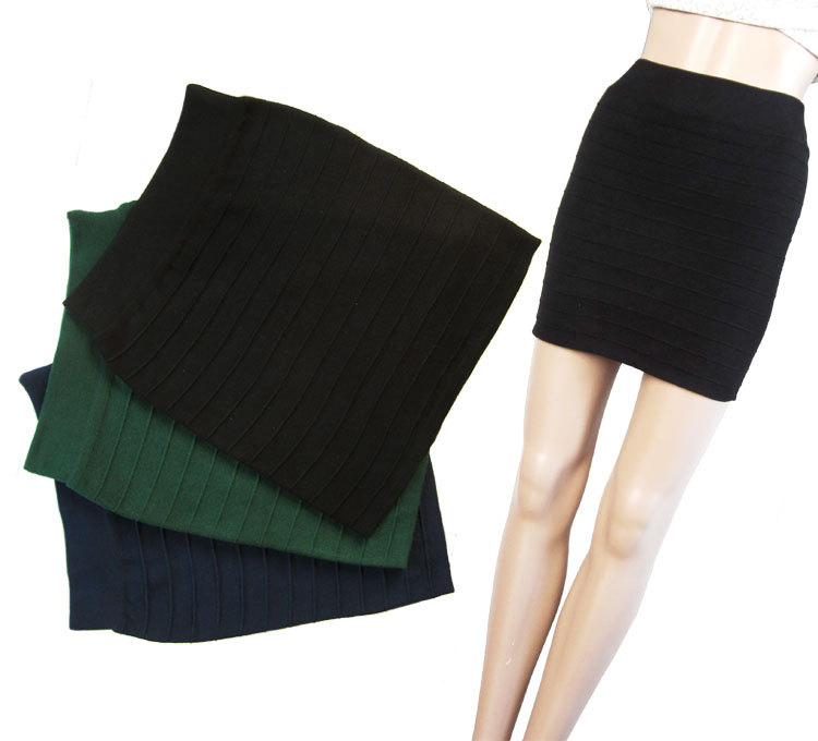 2 ! autumn and winter all-match solid color bamboo knitted slim hip skirt short skirt bust skirt 009 4 Leather fashion