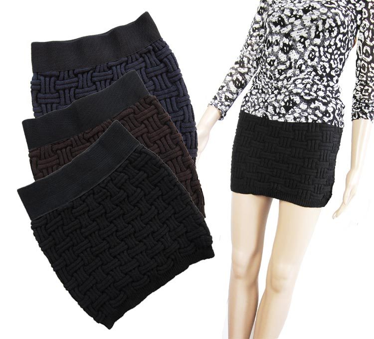 2 ! autumn and winter all-match square grid yarn skirt slim hip skirt miniskirt 127 Leather
