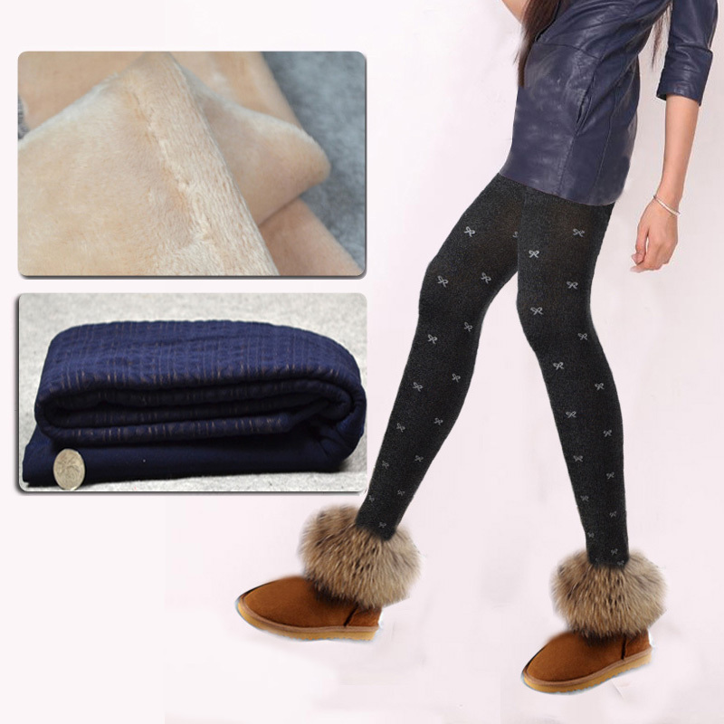 2 autumn and winter female thickening plus velvet seamless legging leg meat plus crotch tights