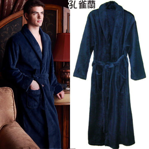 2 autumn and winter rgxzr thickening lengthen coral fleece robe sleepwear lovers bathrobe