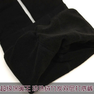 2 autumn and winter warm pants charcoal thickening legging pearl velvet ankle length trousers socks pants plus size