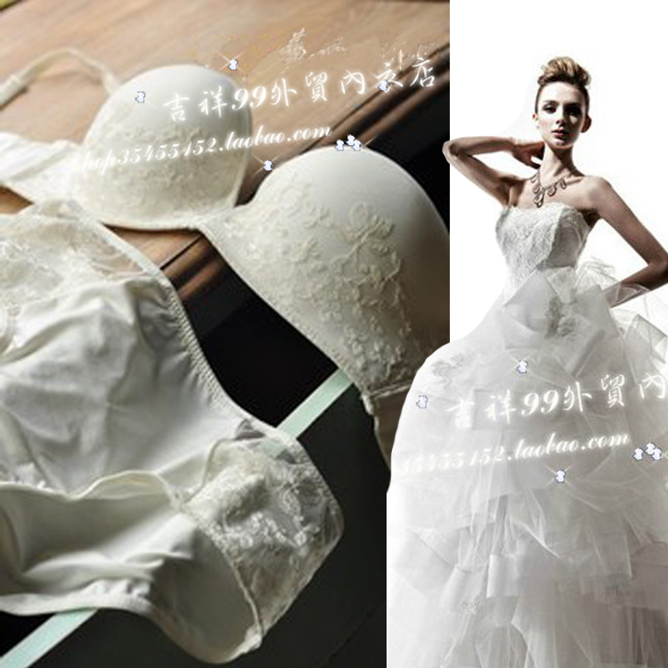 2 bag white elizabeth exquisite cup tube top formal dress slip-resistant silica gel underwear bra set costume