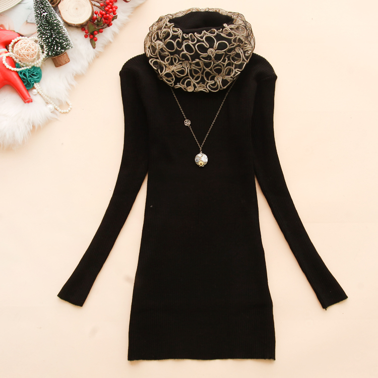 2 bdw-x172 winter gauze sweater 2012 women's turtleneck basic shirt l-31