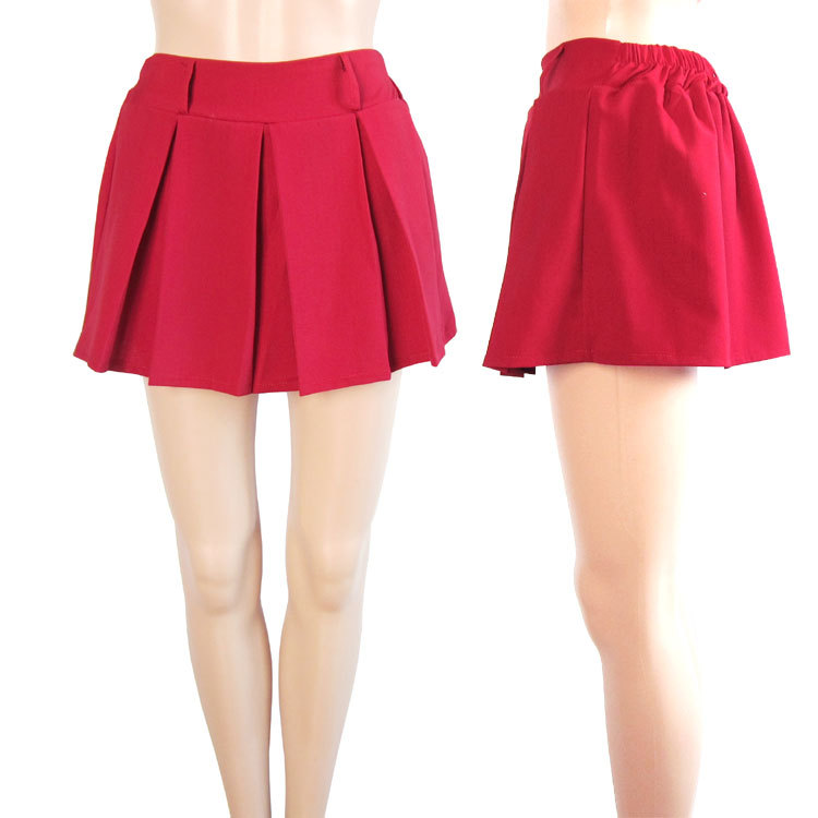 2 ! big pleated miniskirt a-line skirt 8165 safety pants Leather fashion
