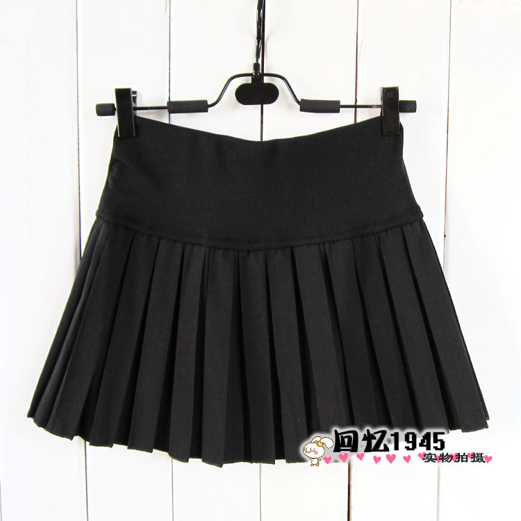 2 ! classic brief all-match pleated miniskirt 367 woolen fabric Leather fashion