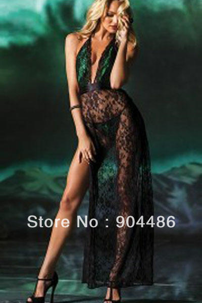 2 colors Hot selling sexy lingerie,sexy underwear,backless sleepwear,sexy long dress wholesale and retail black lace