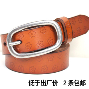 2 cowhide belt women's strap female genuine leather all-match a11 casual jeans belt