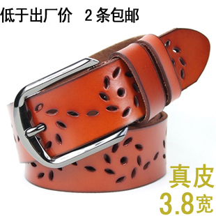 2 cowhide belt women's strap female genuine leather all-match fashion belt cutout a2