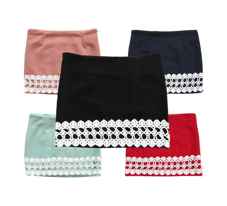 2 ! delicate sweet laciness decoration woolen small bag skirt small a-line skirt miniskirt 9982 short in size Leather fashion