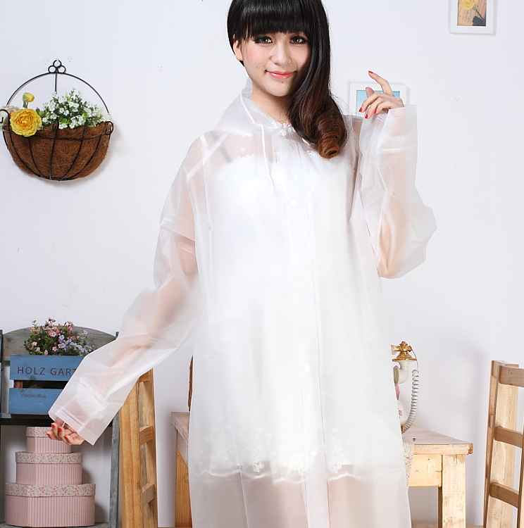 2 eva translucent adult raincoat poncho breathable mesh double door access double cuff