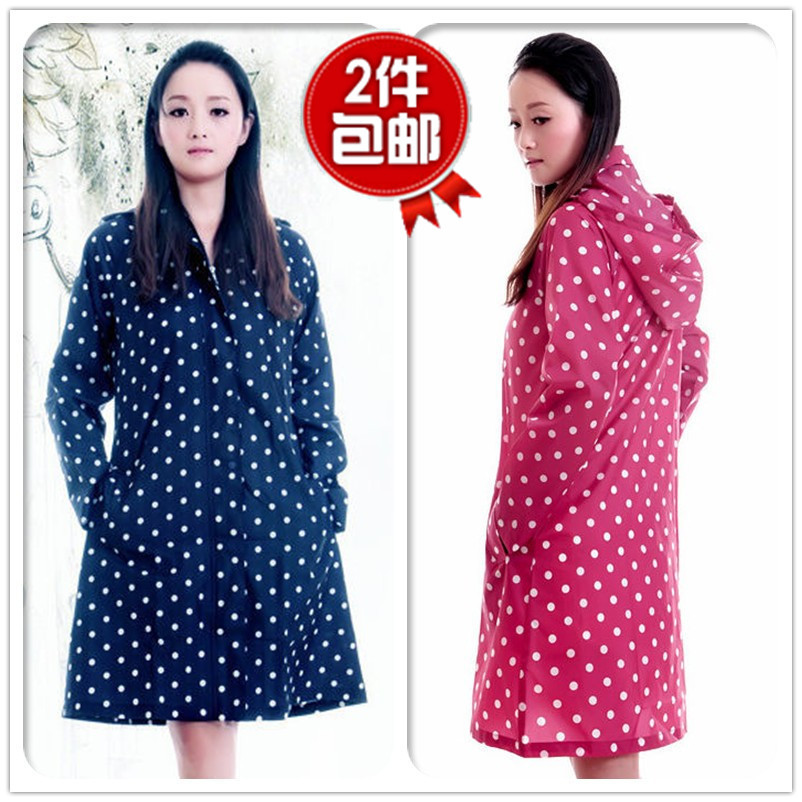 2 ! fashion breathable waterproof adult raincoat poncho polka dot raincoat 1005