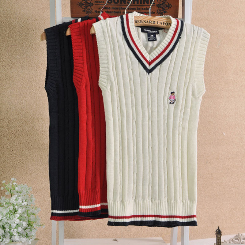2 fashion preppy style cotton Women sweater vest sweater basic shirt