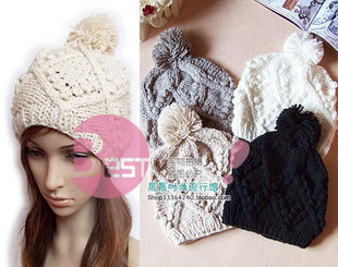 2 floccular beautiful 4 knitted hat
