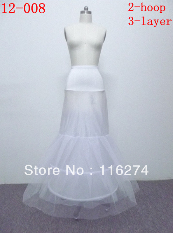 2 Hoop 3 layer Petticoat Crinoline For Mermaid Gowns Dress For Wedding Bridal Prom Party Event#008