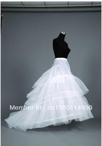 2-Hoop train with tulle petticoat Wedding Bridal  crinoline Skirt Petticoat To match your dress Sz: S-M-XL-XXL-XXXL  SMTMJ-20