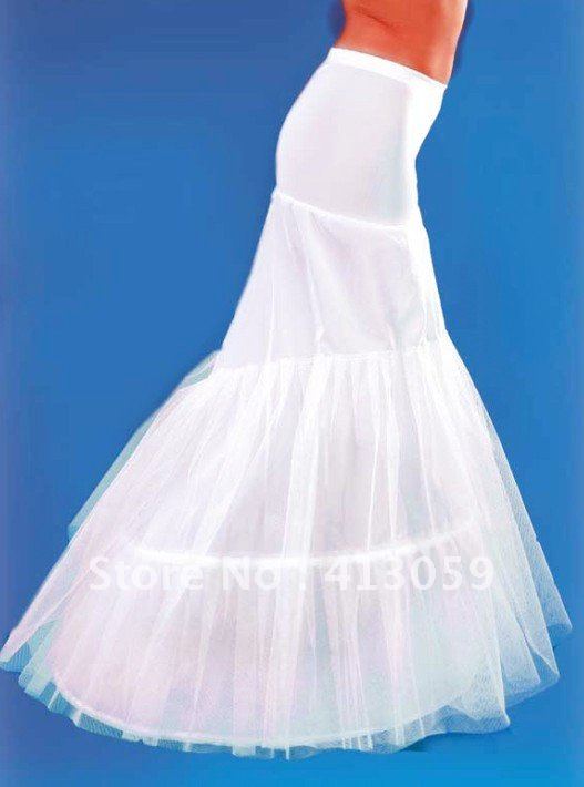 2 Hoops Mermaid Fishtail Wedding Petticoat Bridal Crinoline Underskirts Slip