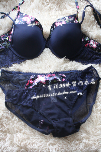 2 la s senza blue underwear comfortable push up bra set