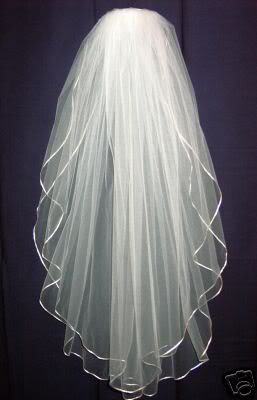 2 layer white Ivory black wedding gown bridesmaid bride  dress Accessories veil