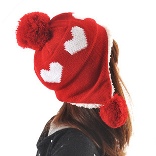 2 love macrospheric knitted hat autumn and winter earmuffs knitted warm hat female m16