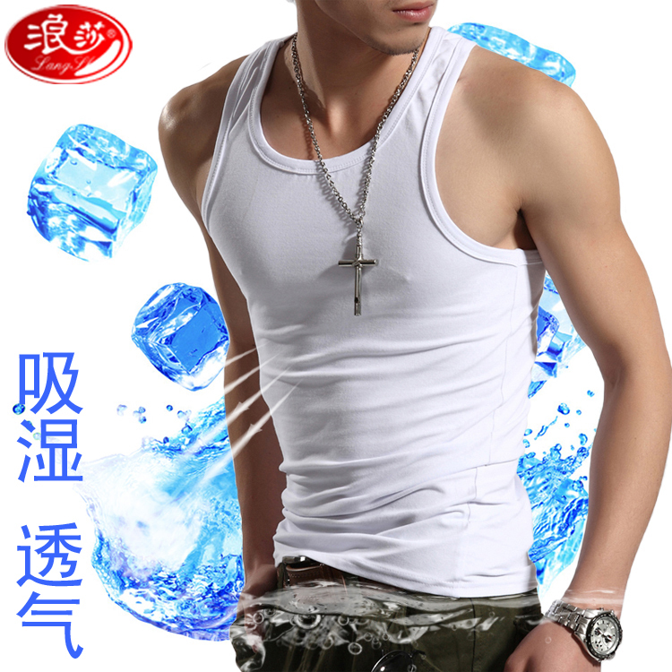 2 male sports vest loose men's vest 100% cotton modal plus size male vest