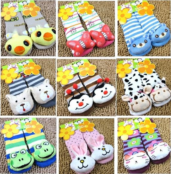 2-pack Animal children kids socks Non-slip Floor socks Home socks 2-4years  High quality Best gifts