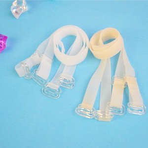 2 Pairs 10mm Comfort Detachable Adjustable Gel Bra Straps Nude/Milky White 6593