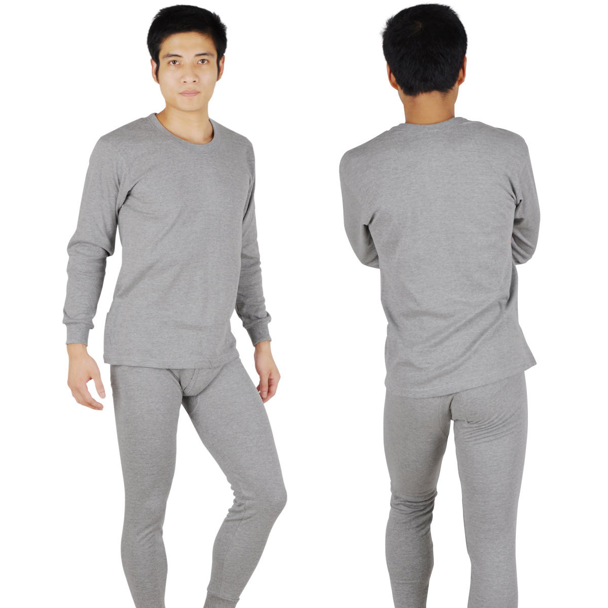 2 pcs Male thermal underwear set male long johns long johns 100% cotton long design men's autumn thin dc681