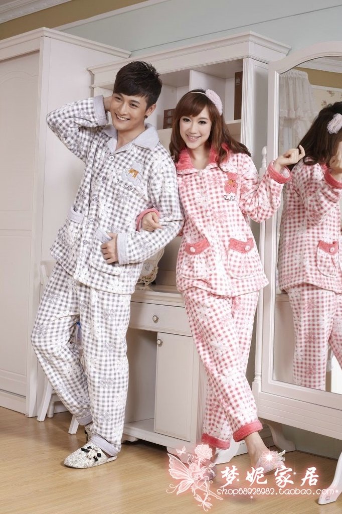 2 set autumn and winter spring hot-selling coral fleece bear lovers set lounge