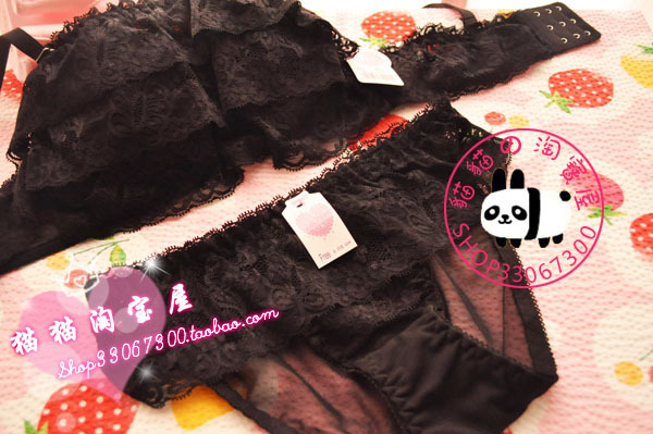 2 set duomaomao sweet princess sexy layers of cake lace tube top design female underwear set