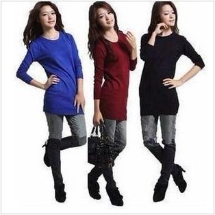2 spring 2013 solid color sweater women's all-match medium-long sweater basic sweater