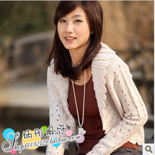 2 spring sweater handmade knitted cape waistcoat knitted cotton cardigan female hand knitted outerwear
