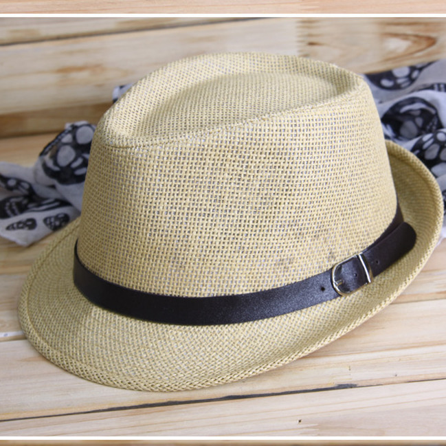 2 straw braid fashion small fedoras fashion gentleman hat female male hat
