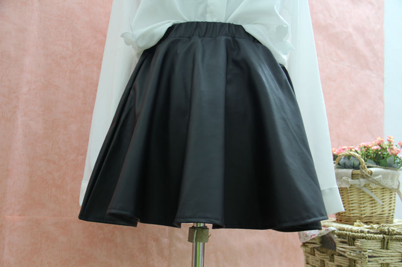 2 ! sty nda universal leather high waist skirt short skirt leather skirt W34S